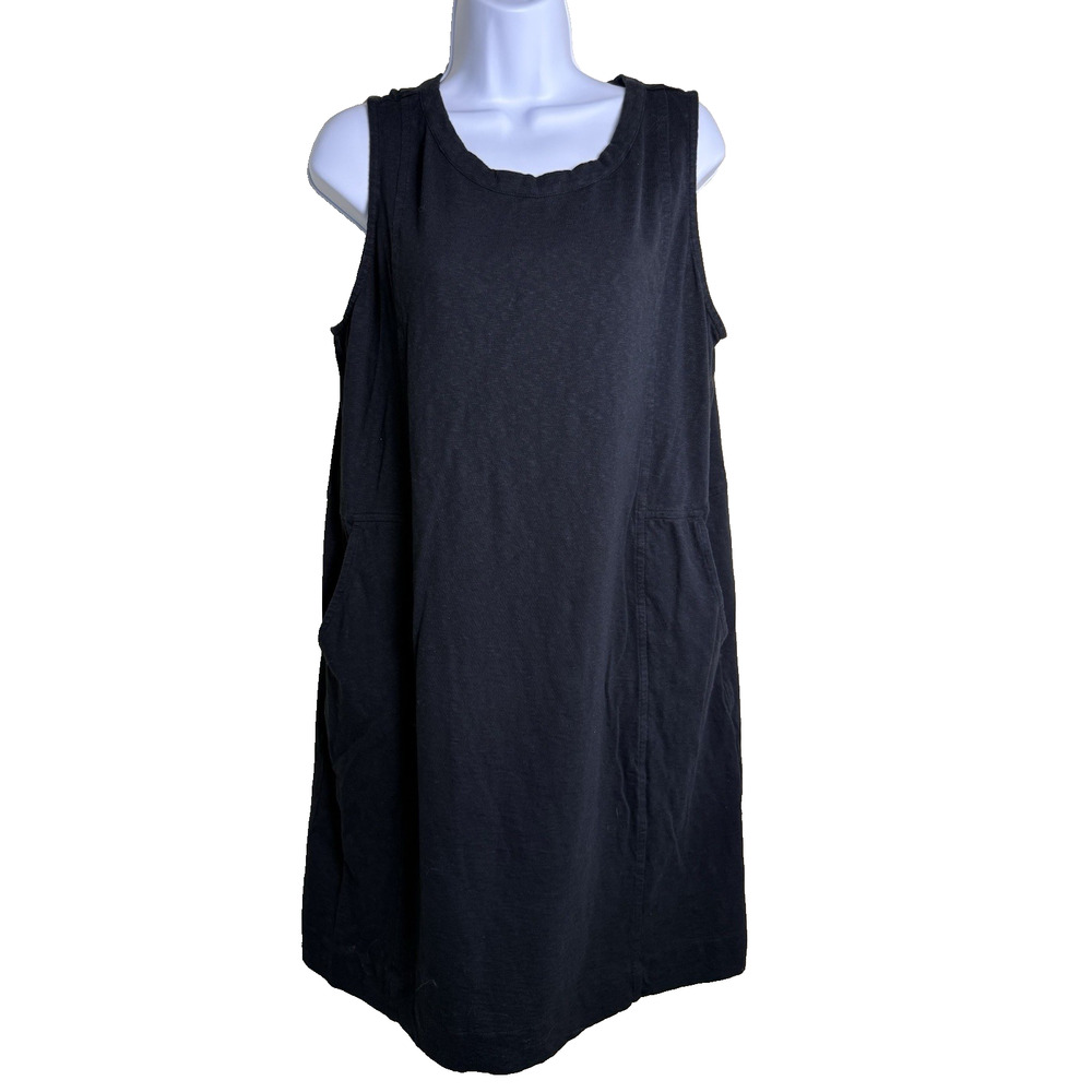 J Jill jet black dress large coverup pockets Casual Beach Resortwear